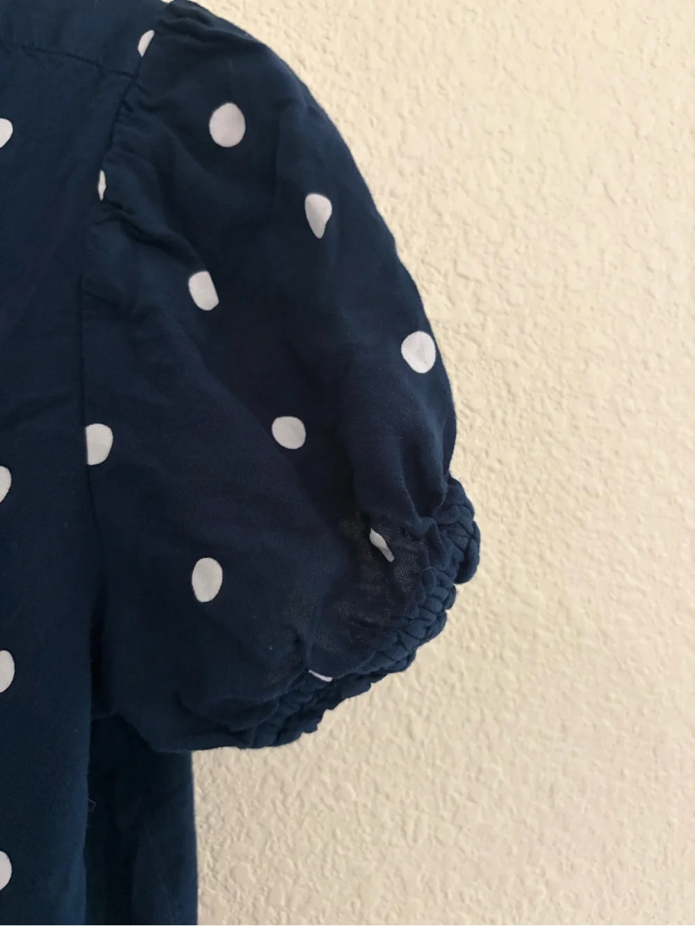 Old Navy Navy and White Polka Dot Button-Front Mini Dress